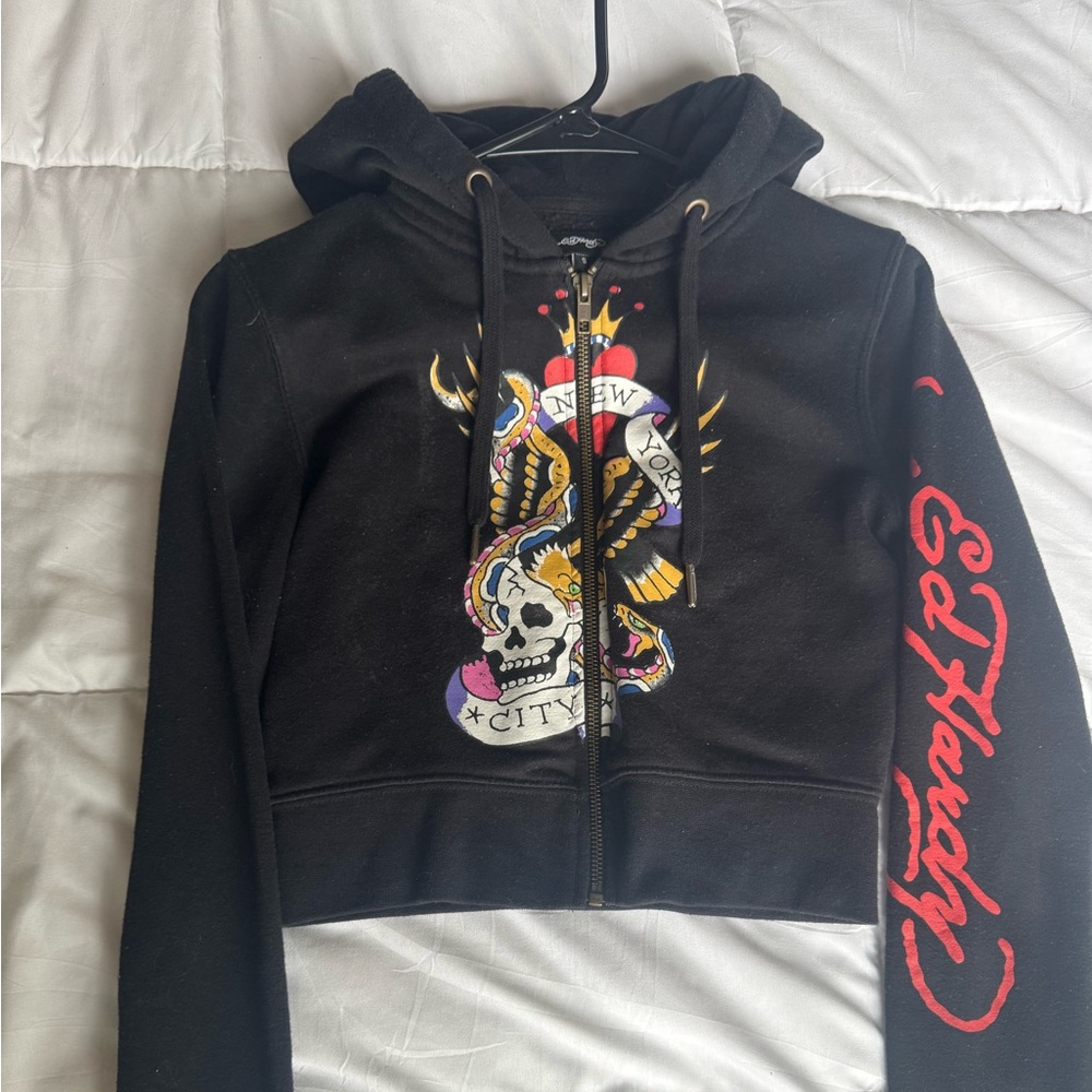 Ed Hardy Black Zip-Up with Graphics